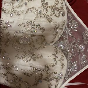 B Darlin dress top, white with beaded embellishments